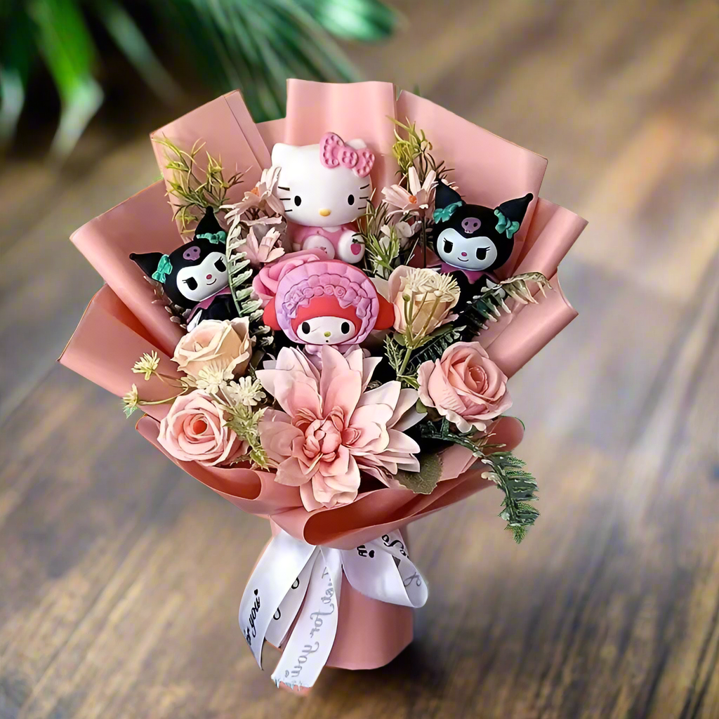 🎀Colección Kitty Bloom Rebel ✨12 Ramos mágicos🌺